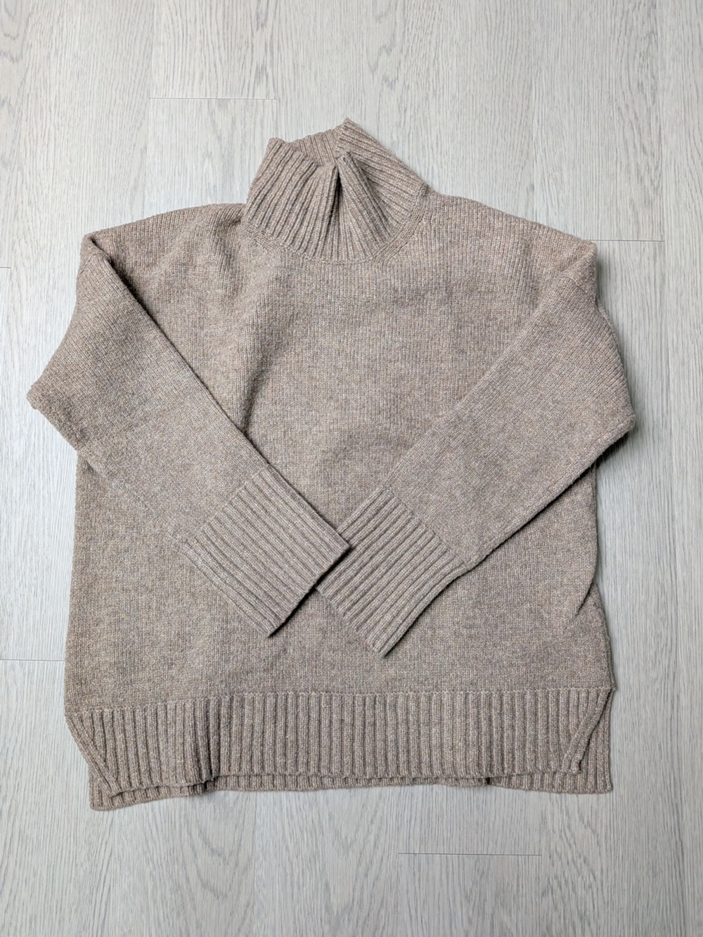 Abercrombie & Fitch Sweater Size XS Beige Oatmeal Mock Neck Chunky Knit